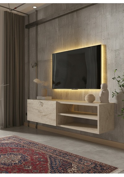 Resital Tv Ünitesi S1244-8 Traverten Traverten