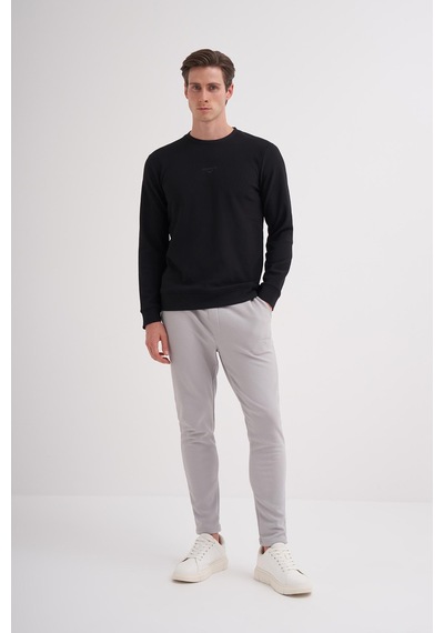 Cazador 51520 Erkek Bisiklet Yaka Sweatshirt Siyah