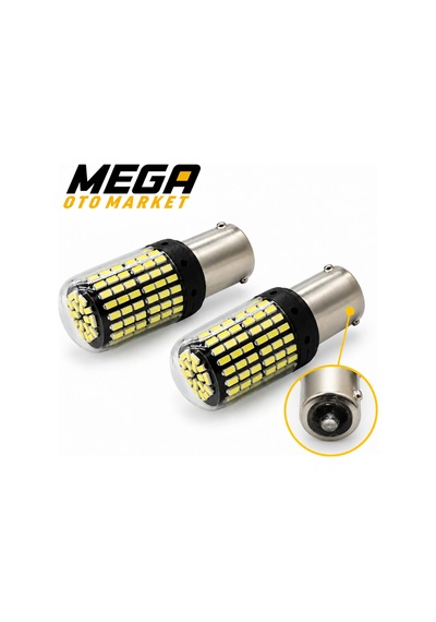 Mega Oto Market 12v 93 Tip 144 Led Beyaz Oto Ampul 2 Adet Stop, Fren Ve Sinyal Led Lambası