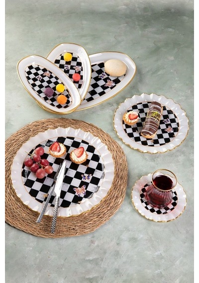 Jasper 27 Parça Dama Desenli Kahvaltı Set Zamansız Şıklık Diğer