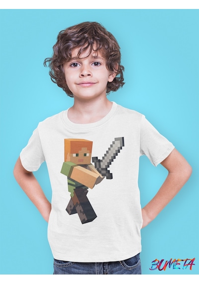 Bumeta Minecraft Alex Karakter Oyun Game Çocuk Tişört T-shirt 001