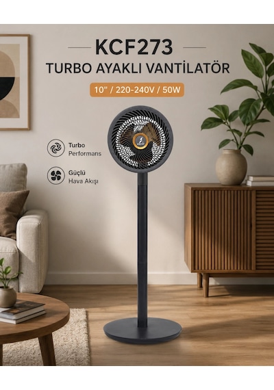 K2 Kcf273 Turbo Ayaklı Vantilatör 50w 10