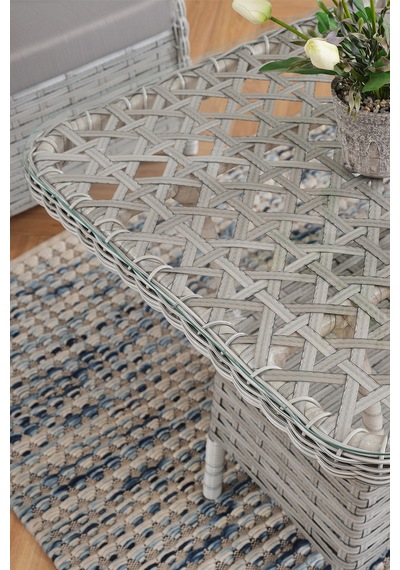 Duru 2 Kişilik Rattan Bahçe Balkon Mutfak Masa Takımı Gri