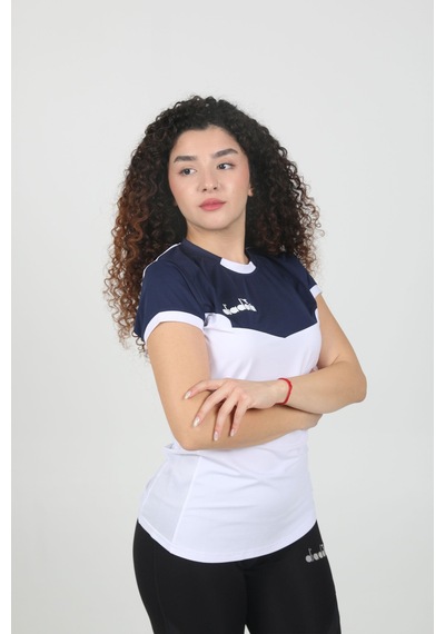 Diadora Aris Kadın Tişört Beyaz Lacivert
