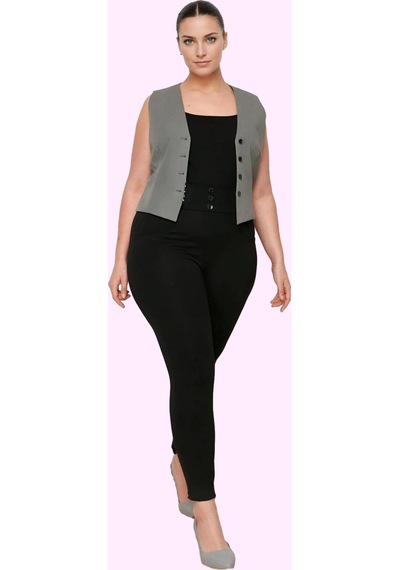 Ersefa Kadın Skinny Pantolon Yüksek Bel Interlok Dokuma Rahat Günlük Sti siyah