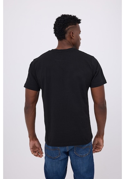 Marıne Tee Deniz Temalı Ribana Bisiklet Yaka Pamuk T-shirt-3144 SIYAH