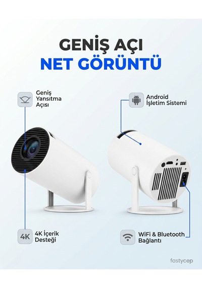 Northcity Hy300 Mini Projeksiyon 4k Destekli Android Wifi Bluetooth