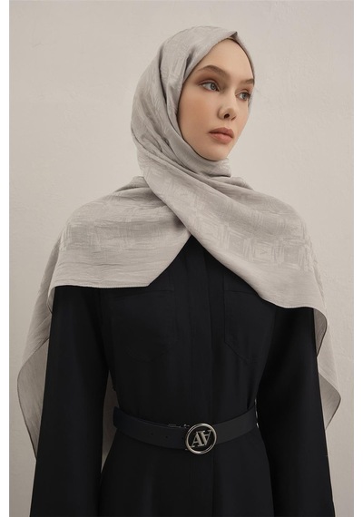 Armine Lyocell Naia Kare Monogram Şal 6 23 Gri