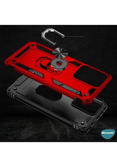 Xiaomi Mi 13 Pro Kılıf Military Ring Holder Kırmızı Mi 13 Pro İle Uyumlu Kılıf - Kırmızı