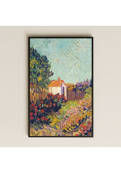 Van Gogh Çiçekli Bahçe Ve Kır Evi - Uv Baskılı Pvc Tablo