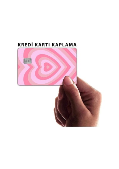 Pembe Kalp - Papara, Tosla, Otobüs Kart Kaplama Stickeri Kredi Kartı Için Diğer