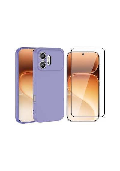 Vendas Honor 600 5g Kılıf Zore Mara Lansman Kapak + Cam Ekran Koruyucu Lila