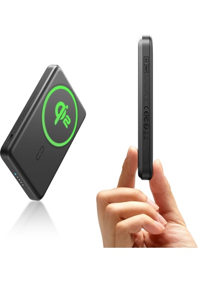 Esr Qi2 5000 Mah Taşınabilir Şarj Cihazı Magslim Powerbank Siyah