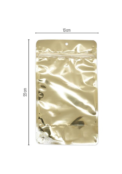 13X22.5X7 Gold Metalize Kilitli Doypack 50 Adet