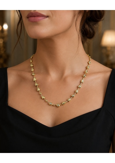 14k Vıp Seri Damla Uçlu 45 Cm Zarif Kadın Kolye Renkli