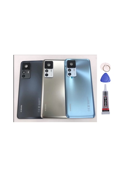 Xiaomi Mi 12t Pro Kamera Camlı Lensli Gri Arka Kapak Batarya Kapağı Pil Kapağı Yapışkan Ve Sökme Aparatıyla Beraber Full Set Gri
