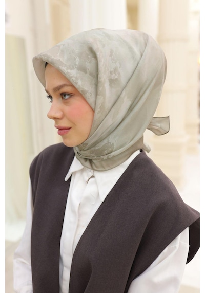 Silk Home Desenli Shiny Eşarp - 8647 - Soft Taş Soft Taş