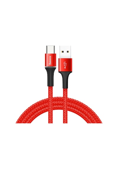 Baseus Halo Type-C 3A 1M Kablo Siyah / Kırmızı