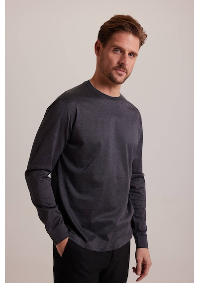 Ysf Erkek Gri Bisiklet Yaka Sweatshirt