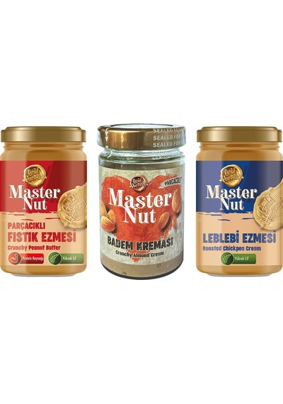 Master Nut Fıstık Ezm - Leblebi Ezm. Ve Badem Kreması 3 Lü Karma Paket