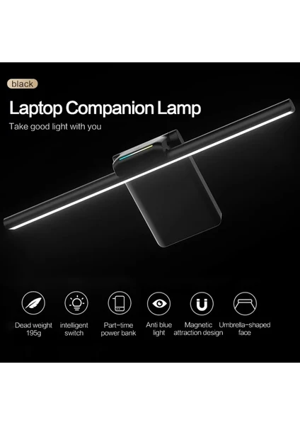 Dizüstü Macbook Air Pro/leptop Işık Çubuğu Otomatik Karartma Göz Bakımı Taşınabilir 5000mah Şarj Edilebilir Şık Tasarım