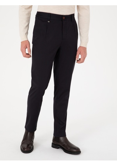 Cacharel Lacivert Carrot Fit Kanvas Pantolon