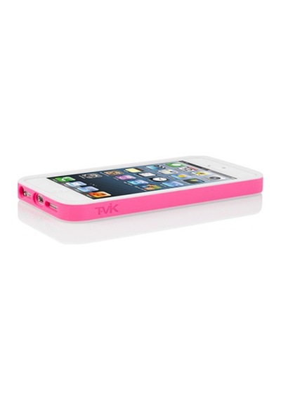 Tavik Apple Uyumlu iPhone Se/5s/5 İle Kılıf Bumper Beyaz Pembe Pkg1170