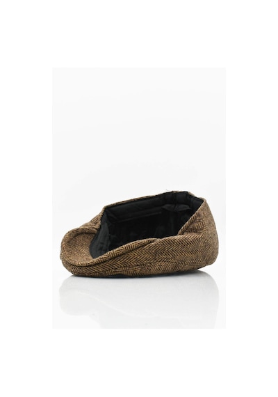 Külah Erkek Kasket Balıksırtı Flat Cap Termal Yün Şapka-Camel