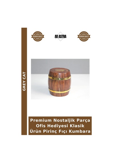 Premium Nostaljik Parça Ofis Hediyesi Klasik Ürün Pirinç Fıçı Kumbara