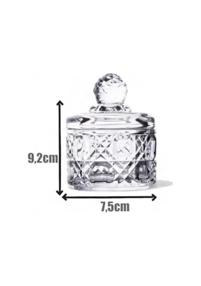 Lüx Mini Cam Şekerlik & Cam Lokumluk, Kesme Cam Lüx Şekerlik 7.5cm 9.2cm - 06643 Açık Kahverengi