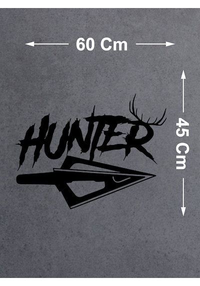 Hunter Avcı Sticker - Araba Oto Motosiklet Karavan Cam Sticker - 00267 60x45 Cm