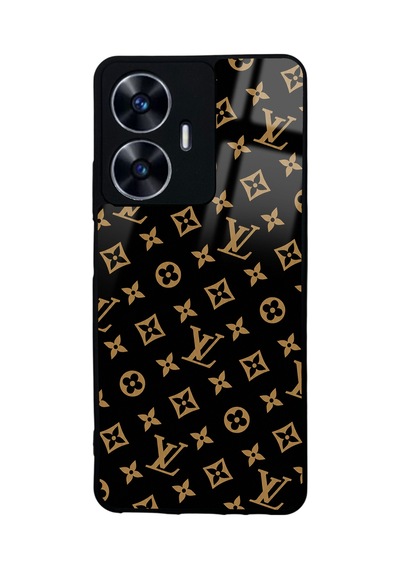 Realme C55 Black Lv Tasarımlı Glossy Telefon Kılıfı Siyah