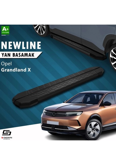 S-dizayn Opel Grandland X 2 Hybrid Newline Siyah Yan Basamak 183 Cm 2024 Üzeri A+ Kalite