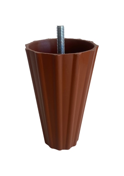 Armut Kahverengi Plastik 12cm 8mm Vidalı Mobilya Koltuk Ve Baza Ayağı 12cm Kahverengi 8mm 4 Adet Kahverengi