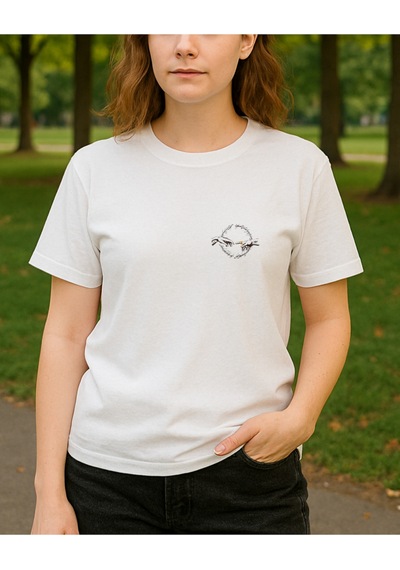 Just Eat Tasarımlı Baskılı T-shirt Beyaz