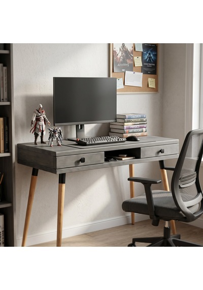 Mobenta Modest Desk: Masif Çalışma & Laptop Masası 2 Çekmece 1 Bölme - 120x60 An Antrasit Mobenta Modest Desk: Masif Çalışma & Laptop Masası 2 Çekmece 1 Bölme - 120x60 An Antrasit