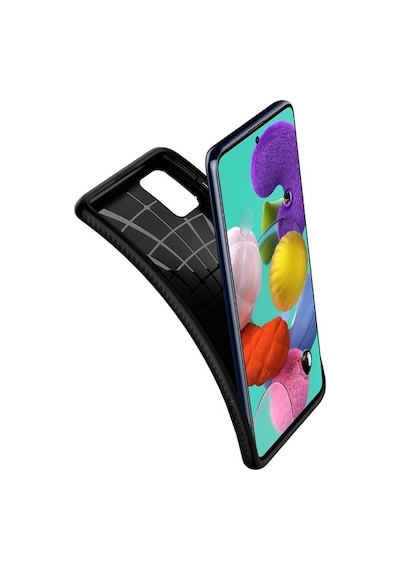 Spigen Samsung Uyumlu Galaxy M33 İle Uyumlu Kılıf Rugged Armor Üst Düzey Koruma Siyah Karbon Kapak - Acs04161 Spigen Tr Garantili