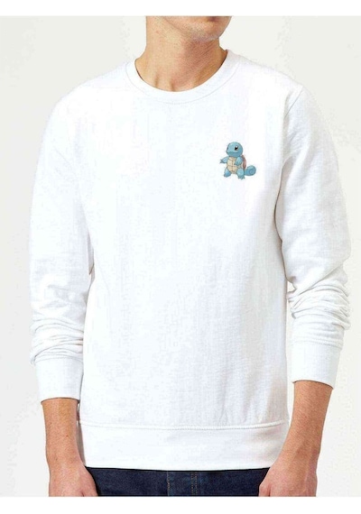 Pokemon Avengermon Squirtle Zenigame Baskılı Beyaz Erkek Sweat (530950333)