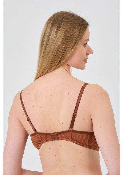 Mistirik Blera Model Push Up Destekli Extra Dolgu Detaylı Kaplı Doublu Premium Günlük Büstiyer Bakır Renk Bakır