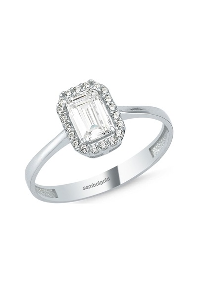 Baget Beyaz Altın Tektaş Yüzük 0.60 Karat 399604199