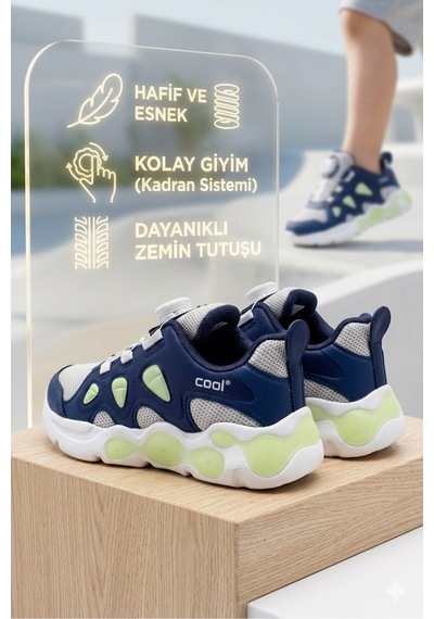 Cool Kids Erkek Çocuğu Yazlık Mavi Işıklı Mekanizma Bağcıklı Ortopedik Tabanlı Spor Ayakkabısı Ekstra Hafif Cool Kids Erkek Çocuğu Yazlık Mavi Işıklı Mekanizma Bağcıklı Ortopedik Tabanlı Spor Ayakkabısı Ekstra Hafif