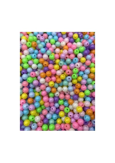 Pastel Tonlarda Olta Boncuğu, 6 Mm, 25 Gr