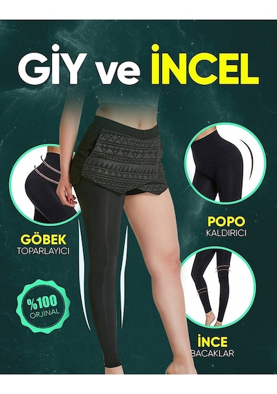 Transacoustic Kadın Siyah Yüksek Bel Toparlayıcı Korse Taytsiyahxl Siyah