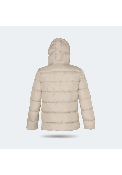 Slazenger GAFAR Büyük Beden Erkek Kapüşonlu Şişme Bej Mont & Kaban
