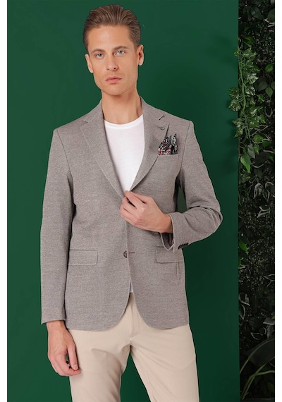 Efor Comfort Fit Kırçıllı Dokuma Pamuklu Casual Vizon Ceket C 665 Vizon