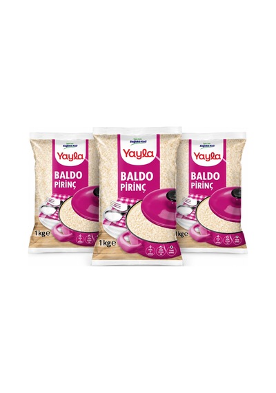 Yayla Bakliyat Baldo Pirinç 1 Kg 3 Lü