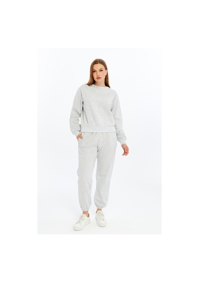 Defys Kadın Basic Sweat Gri Melanj