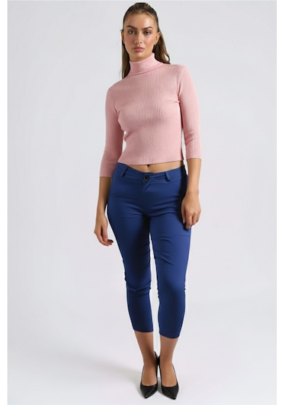 Armonika Kadın Mavi Cepli Kumaş Pantolon Arm-26k136080