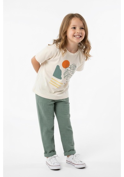 Miababy Oversize Baskılı Müslin Takım Çağla Yeşili