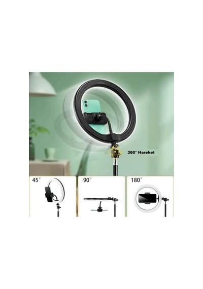 Lipon Ring Fill Light Led Işıklı Tripod 10 Inç Halka Youtuber Tiktok Makyaj Işığı Ayaklı 10 Inç